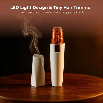 Rechargeable 3-in-1 Multi Trimmer For Women, Multipurpose Hair Remover for Women, Face, Leg, Eyebrow, Underarms, Bikini Trimmer, 90 minutes Runtime, White