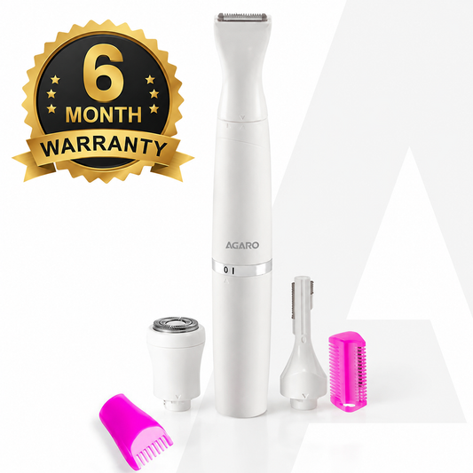 Rechargeable 3-in-1 Multi Trimmer For Women, Multipurpose Hair Remover for Women, Face, Leg, Eyebrow, Underarms, Bikini Trimmer, 90 minutes Runtime, White