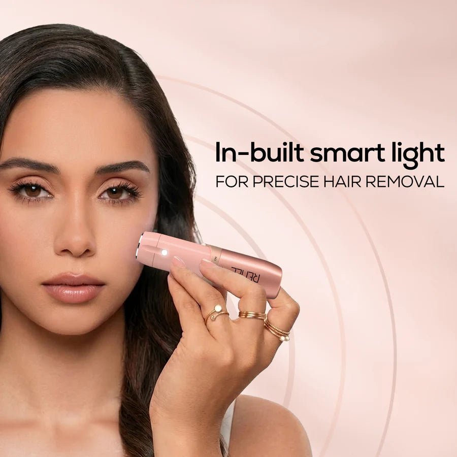 No hair. No care. Painless, cut-free facial hair removal at home — with a built-in smartlight that catches even the tiniest strand. No threading tears. No waxing burns. No salon queue.