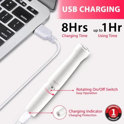 Rechargeable 3-in-1 Multi Trimmer For Women, Multipurpose Hair Remover for Women, Face, Leg, Eyebrow, Underarms, Bikini Trimmer, 90 minutes Runtime, White