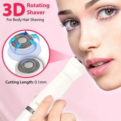 Rechargeable 3-in-1 Multi Trimmer For Women, Multipurpose Hair Remover for Women, Face, Leg, Eyebrow, Underarms, Bikini Trimmer, 90 minutes Runtime, White