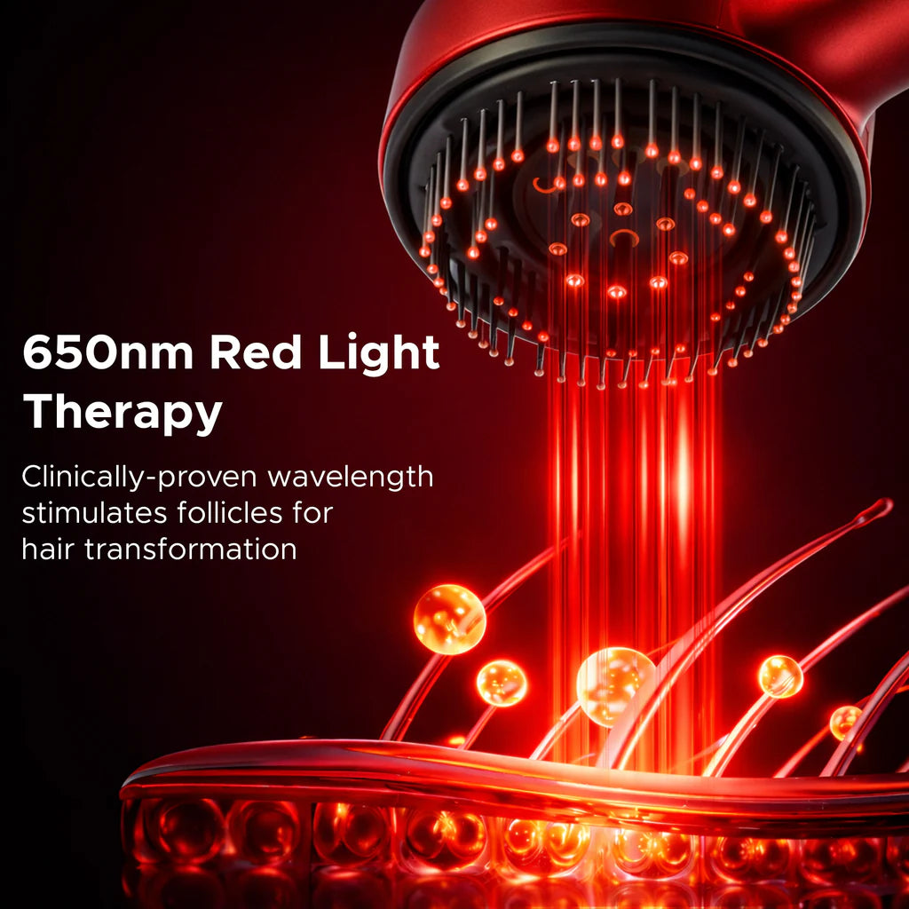 KIMEE Premium Electric Scalp Massager Comb with 3-in-1 Hair Oil Applicator (Multicolour), Shiatsu Head Massage Brush for Hair Growth & Stress Relief, Portable Detangling Set, Head Relaxation at Home
