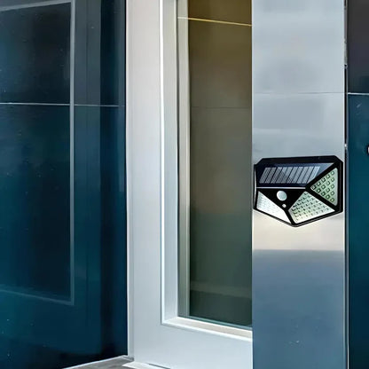 Solar Lights-Bright Solar Wireless Security Motion Sensor 100 Led Night Light for Home and Garden