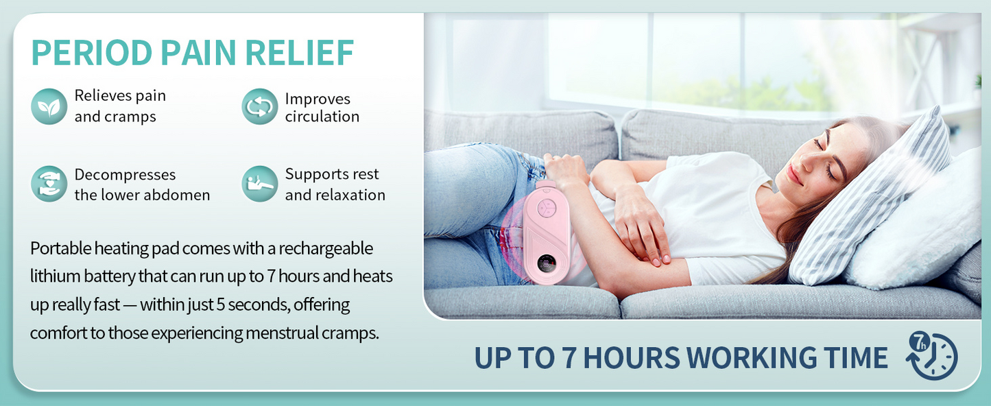 Period Cramp Relief Massager With Heating Pad For Back Pain|Crampfree- Period Cramp Relief Heater&Massager