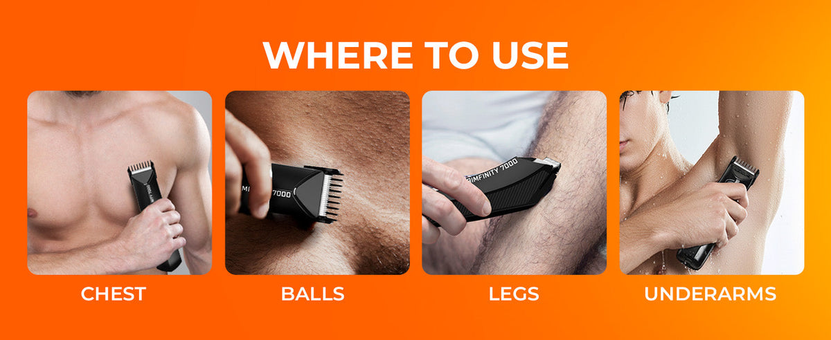 Trimmer for Men- Safest Body &amp; Private Part Trimmer - Pubic Hair Groomer, Underarm - Waterproof, Ceramic Blades, Rechargeable with Wireless Fast Charging,Black